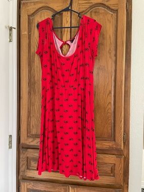 torrid Red Tank Dress with Black Bicycle Print